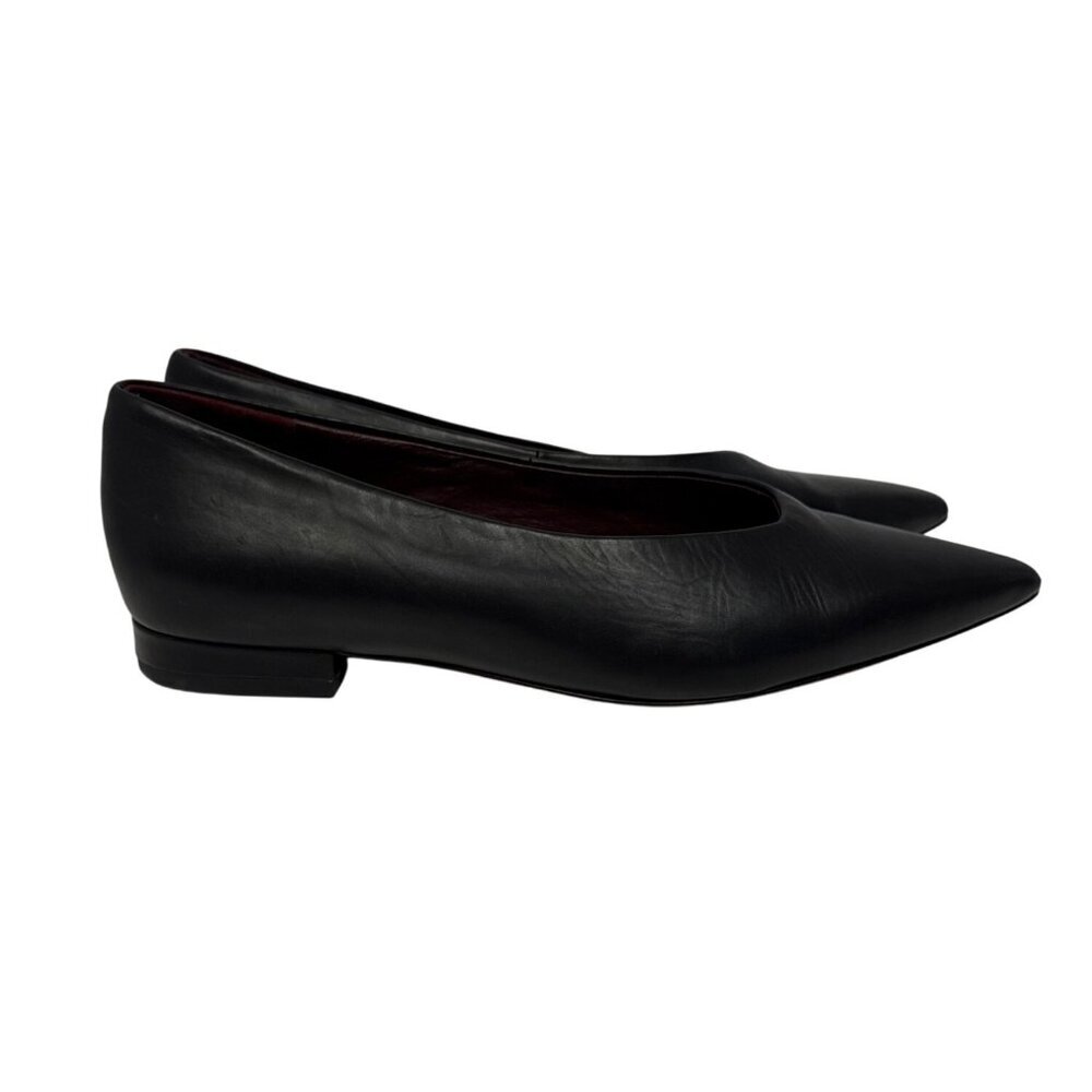 Vince Isabel Women's Shoes Pump Black Leather Pointed Slip On Office Size 5
